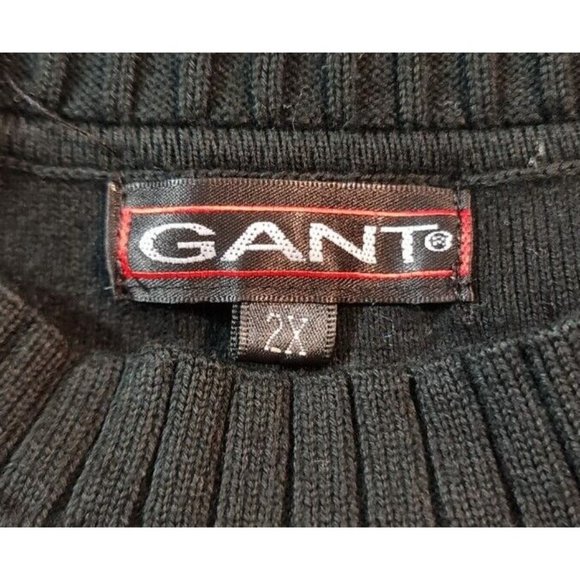 GANT Men Black Pullover Sweater Crew Neck Plus Size 2X Long Sleeve . 27P - Picture 3 of 5